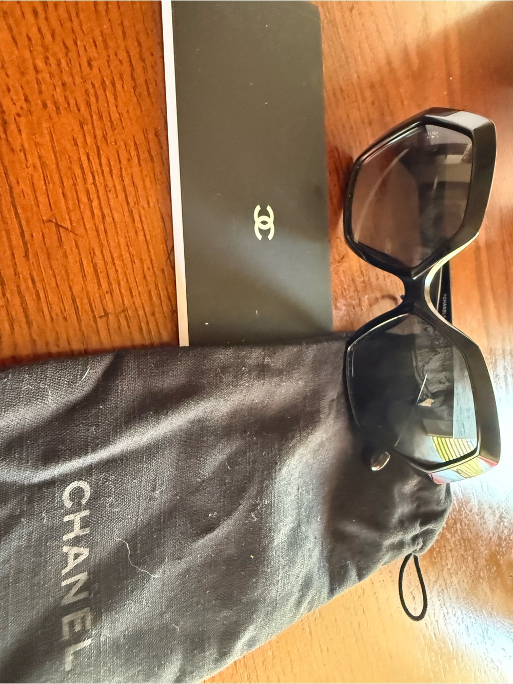 Chanel Sunglasses Black Hexagon Angular Grey Gradient 5367 57mm - Picture 5 of 7